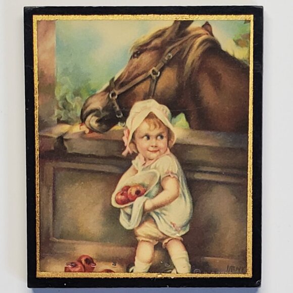 6x Antique 1930's British Empire Made Mini Art Prints, Wood & Metal - Picture 5 of 6